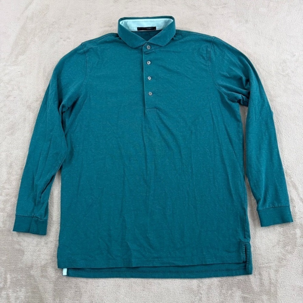 Greyson Apache Performance Golf Polo Shirt‎ in Teal Green Men Large Long Sleeve